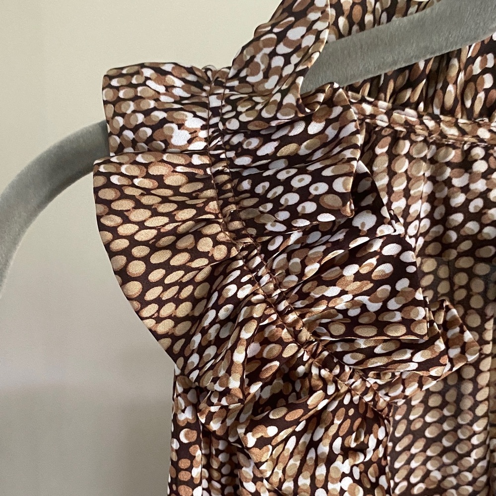 Essentials Brown And White Patterned Blouse - image 5